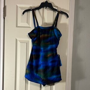 Vintage Seaside Resort Wear blue green swimsuit